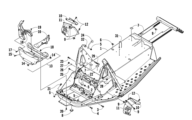 Parts Diagram for Arctic Cat 2008 F8 EFI SNO PRO LIMITED EDITION SNOWMOBILE CHASSIS ASSEMBLY