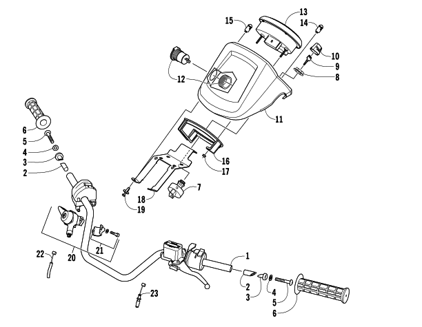 Parts Diagram for Arctic Cat 2008 700 AUTOMATIC TRANSMISSION 4X4 DIESEL ATV HANDLEBAR ASSEMBLY