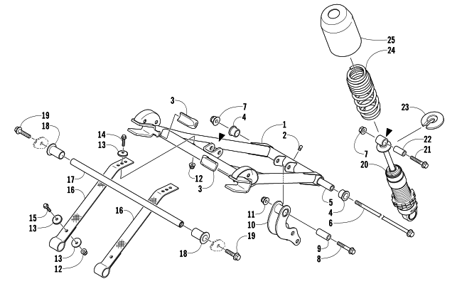 Parts Diagram for Arctic Cat 2008 F1000 EFI SNO PRO SNOWMOBILE REAR SUSPENSION FRONT ARM ASSEMBLY