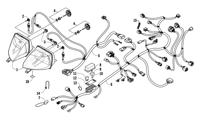 Parts Diagram for Arctic Cat 2008 JAGUAR Z1 1100 EFI SNO PRO LIMITED EDITION SNOWMOBILE HEADLIGHT AND WIRING ASSEMBLIES