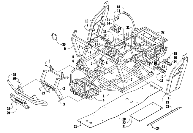 Parts Diagram for Arctic Cat 2008 PROWLER XTX 700 H1 AUTOMATIC 4X4 ATV FRAME AND RELATED PARTS