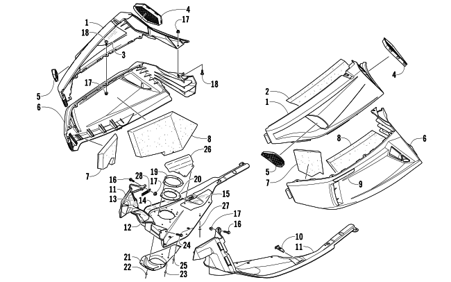 Parts Diagram for Arctic Cat 2008 JAGUAR Z1 1100 EFI SNO PRO LIMITED EDITION SNOWMOBILE SKID PLATE AND SIDE PANEL ASSEMBLY