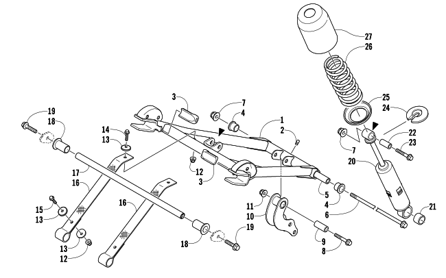 Parts Diagram for Arctic Cat 2008 F570 SNOWMOBILE REAR SUSPENSION FRONT ARM ASSEMBLY
