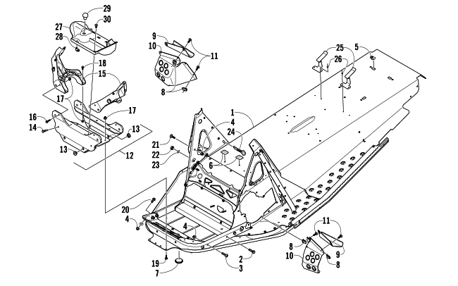 Parts Diagram for Arctic Cat 2008 F570 SNOWMOBILE CHASSIS ASSEMBLY
