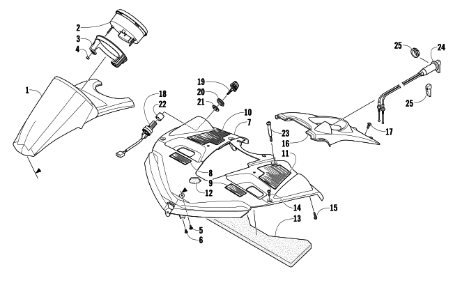 Parts Diagram for Arctic Cat 2008 F570 SNOWMOBILE CONSOLE ASSEMBLY