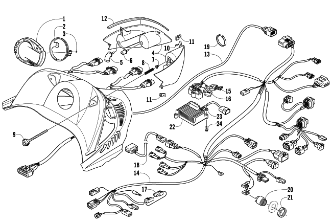 Parts Diagram for Arctic Cat 2008 M8 EFI 153 SNO PRO LIMITED EDITION SNOWMOBILE HEADLIGHT, INSTRUMENTS, AND WIRING ASSEMBLIES