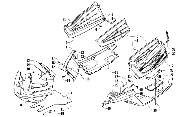 Parts Diagram for Arctic Cat 2008 M8 EFI 162 SNOWMOBILE BELLY PAN ASSEMBLY