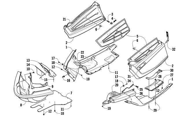 Parts Diagram for Arctic Cat 2008 M8 EFI 153 SNO PRO LIMITED EDITION SNOWMOBILE BELLY PAN ASSEMBLY