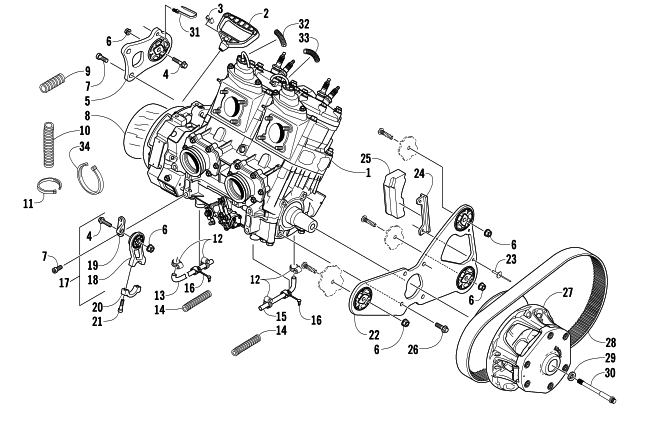 Parts Diagram for Arctic Cat 2009 M8 153 LE SNOW PRO SNOWMOBILE ENGINE AND RELATED PARTS