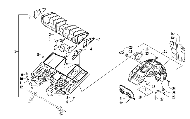Parts Diagram for Arctic Cat 2009 TZ1 TOURING SNOWMOBILE AIR SILENCER ASSEMBLY