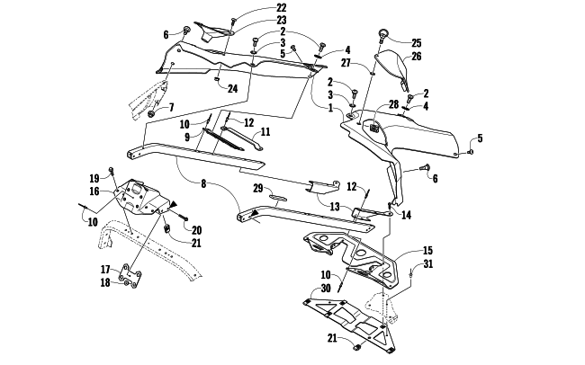 Parts Diagram for Arctic Cat 2008 F570 SNOWMOBILE SEAT SUPPORT ASSEMBLY