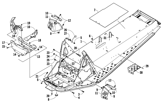 Parts Diagram for Arctic Cat 2008 T500 SNOWMOBILE CHASSIS ASSEMBLY