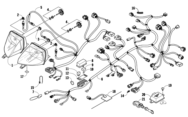 Parts Diagram for Arctic Cat 2008 TZ1 TOURING LXR SNOWMOBILE HEADLIGHT AND WIRING ASSEMBLIES