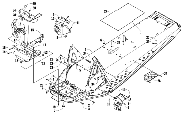 Parts Diagram for Arctic Cat 2008 TZ1 TOURING SNOWMOBILE CHASSIS ASSEMBLY