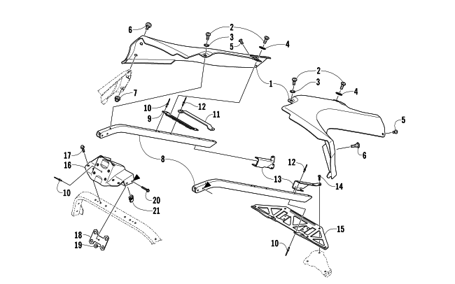 Parts Diagram for Arctic Cat 2009 TZ1 TOURING SNOWMOBILE SEAT SUPPORT ASSEMBLY