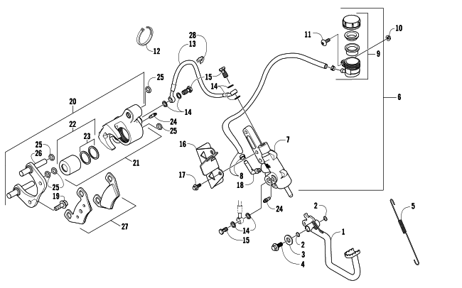 Parts Diagram for Arctic Cat 2008 THUNDERCAT AUTOMATIC TRANSMISSION 4X4 ATV AUXILIARY BRAKE ASSEMBLY