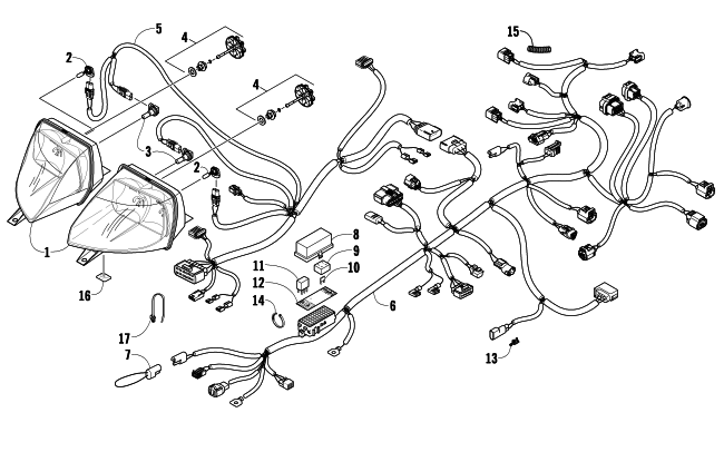 Parts Diagram for Arctic Cat 2008 TZ1 TOURING SNOWMOBILE HEADLIGHT AND WIRING ASSEMBLIES