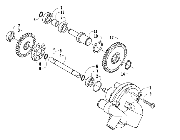 Parts Diagram for Arctic Cat 2010 TRV 1000 CRUISER ATV WATER PUMP ASSEMBLY