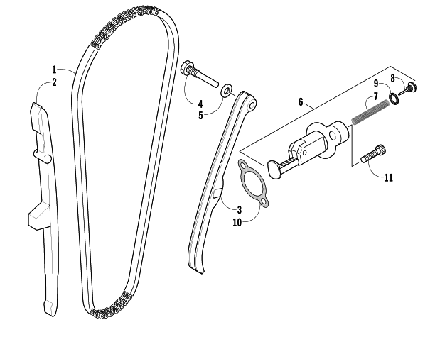 Parts Diagram for Arctic Cat 2010 366 4X4 ATV CAM CHAIN ASSEMBLY