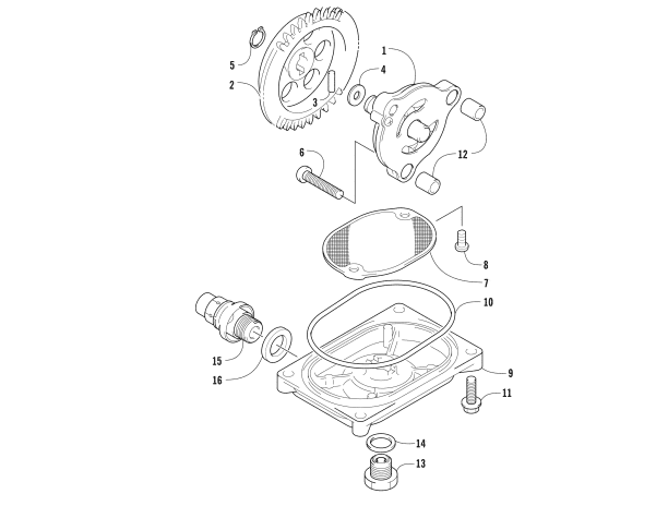 Parts Diagram for Arctic Cat 2013 500 XT ATV OIL PUMP AND STRAINER ASSEMBLY