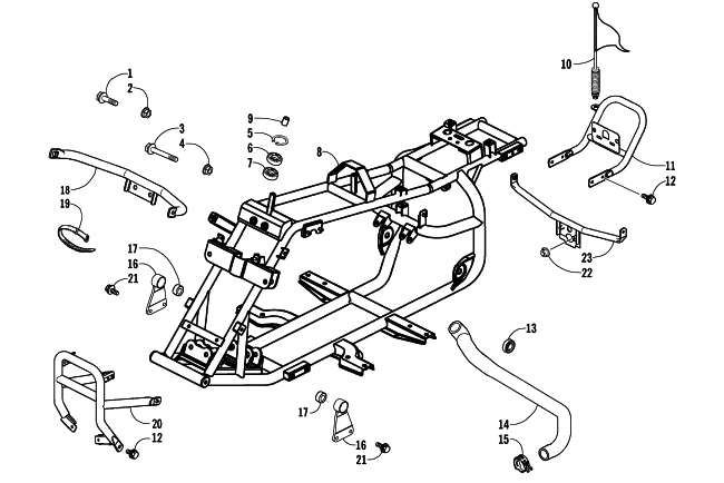 Parts Diagram for Arctic Cat 2008 50 DVX ATV FRAME AND RELATED PARTS ASSEMBLY