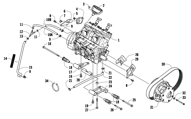 Parts Diagram for Arctic Cat 2008 AC 600 SNO PRO SNOWMOBILE ENGINE AND RELATED PARTS