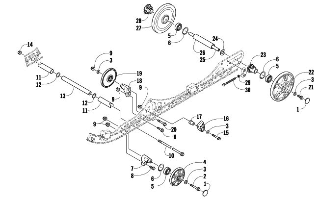 Parts Diagram for Arctic Cat 2009 F570 SNOWMOBILE IDLER WHEEL ASSEMBLY