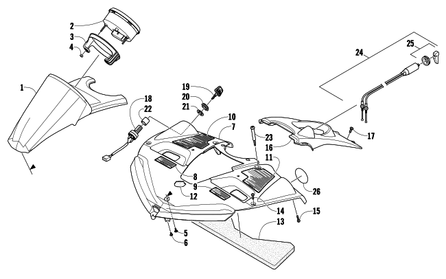 Parts Diagram for Arctic Cat 2009 T570 TOURING SNOWMOBILE CONSOLE ASSEMBLY