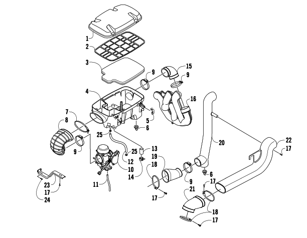 Parts Diagram for Arctic Cat 2009 PROWLER 650 XT AUTOMATIC 4X4 ATV AIR INTAKE ASSEMBLY