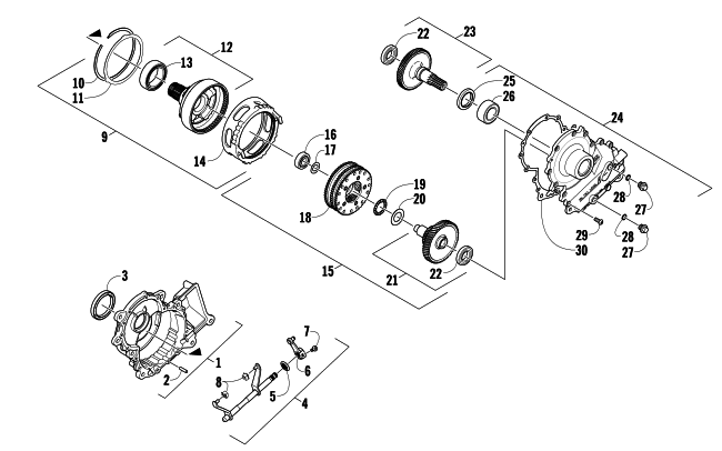 Parts Diagram for Arctic Cat 2009 F570 SNOWMOBILE GEARCASE ASSEMBLY