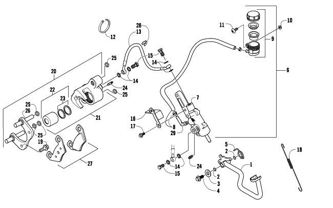 Parts Diagram for Arctic Cat 2008 700 EFI AUTOMATIC TRANSMISSION 4X4 TRV CRUISER ATV AUXILIARY BRAKE ASSEMBLY