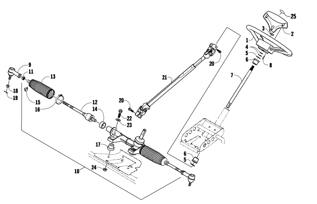 Parts Diagram for Arctic Cat 2009 PROWLER 650 XT AUTOMATIC 4X4 ATV STEERING ASSEMBLY
