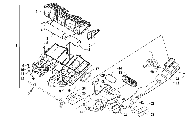 Parts Diagram for Arctic Cat 2012 F5 LXR SNOWMOBILE AIR SILENCER ASSEMBLY