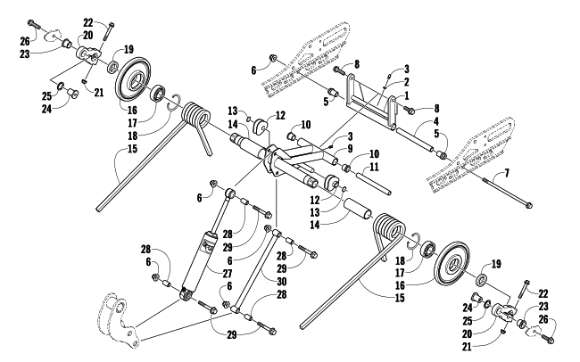 Parts Diagram for Arctic Cat 2009 F1000 SNO PRO SNOWMOBILE REAR SUSPENSION REAR ARM ASSEMBLY