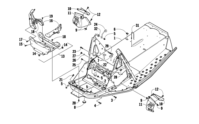 Parts Diagram for Arctic Cat 2009 F6 SNO PRO SNOWMOBILE CHASSIS ASSEMBLY
