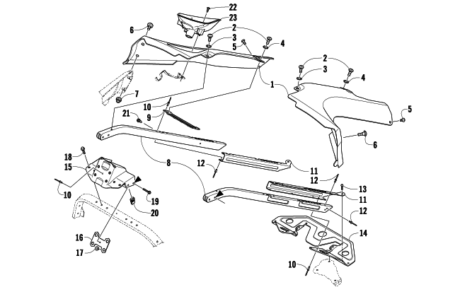 Parts Diagram for Arctic Cat 2010 F8 EFI LXR SNOWMOBILE SEAT SUPPORT ASSEMBLY