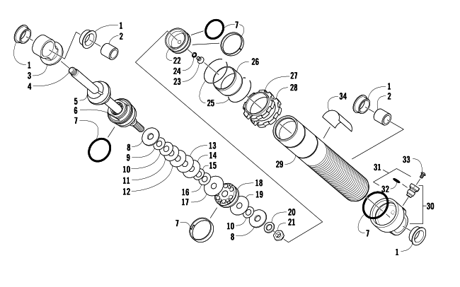 Parts Diagram for Arctic Cat 2009 CF8 SNO PRO SNOWMOBILE FRONT SUSPENSION SHOCK ABSORBER