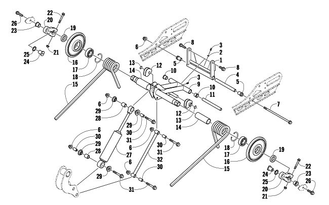 Parts Diagram for Arctic Cat 2010 F5 LXR (S2010F5CLXUSG) SNOWMOBILE REAR SUSPENSION REAR ARM ASSEMBLY