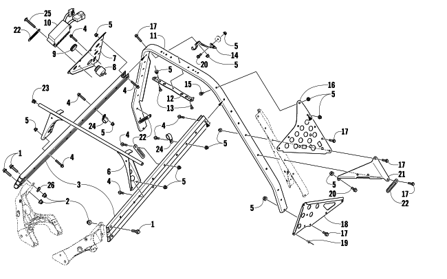 Parts Diagram for Arctic Cat 2009 T500 TOURING SNOWMOBILE STEERING SUPPORT ASSEMBLY