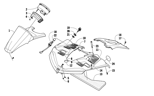 Parts Diagram for Arctic Cat 2009 T500 TOURING SNOWMOBILE CONSOLE ASSEMBLY