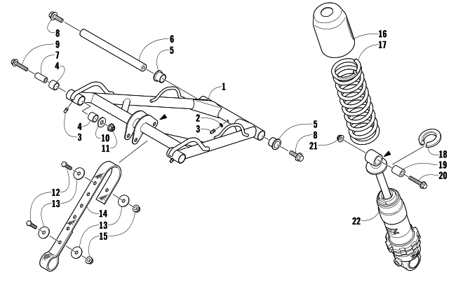 Parts Diagram for Arctic Cat 2009 CF8 SNOWMOBILE REAR SUSPENSION FRONT ARM ASSEMBLY