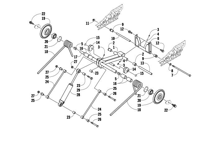 Parts Diagram for Arctic Cat 2009 CF1000 SNOWMOBILE REAR SUSPENSION REAR ARM ASSEMBLY