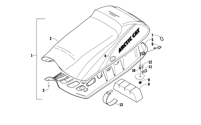 Parts Diagram for Arctic Cat 2010 CF8 SNOWMOBILE SEAT ASSEMBLY