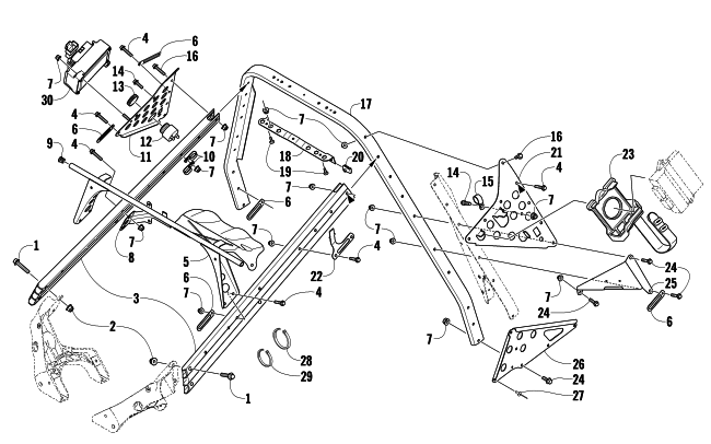 Parts Diagram for Arctic Cat 2009 TZ1 TOURING SNOWMOBILE STEERING SUPPORT ASSEMBLY