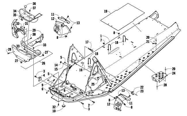 Parts Diagram for Arctic Cat 2009 TZ1 TOURING LXR SNOWMOBILE CHASSIS ASSEMBLY