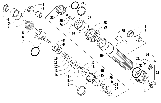 Parts Diagram for Arctic Cat 2009 M1000 162 SNOWMOBILE FRONT SUSPENSION SHOCK ABSORBER