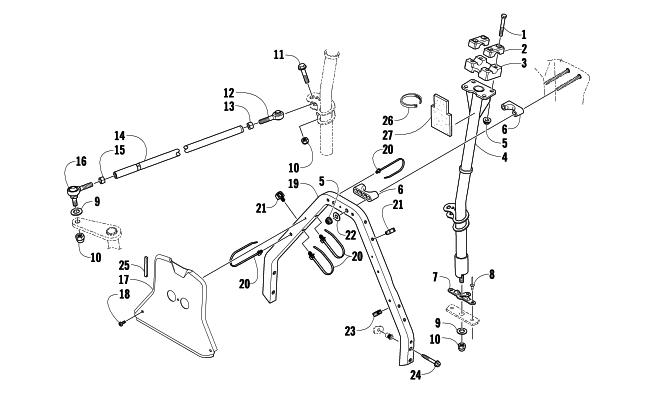 Parts Diagram for Arctic Cat 2009 M1000 153 SNOWMOBILE STEERING POST ASSEMBLY