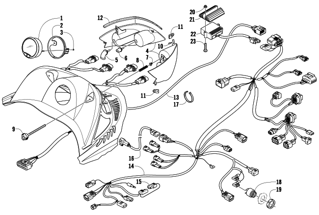 Parts Diagram for Arctic Cat 2009 CF8 SNOWMOBILE HEADLIGHT, INSTRUMENTS, AND WIRING ASSEMBLIES