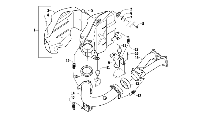 Parts Diagram for Arctic Cat 2009 Z1 1100 EFI SNOWMOBILE EXHAUST ASSEMBLY