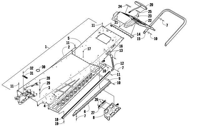 Parts Diagram for Arctic Cat 2009 M1000 162 SNOWMOBILE TUNNEL, REAR BUMPER, AND TAILLIGHT ASSEMBLY